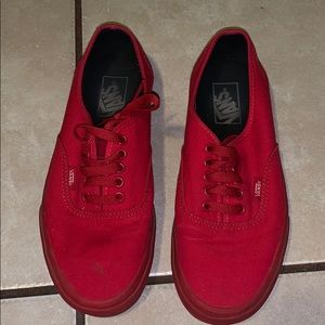 All Red low top VANS